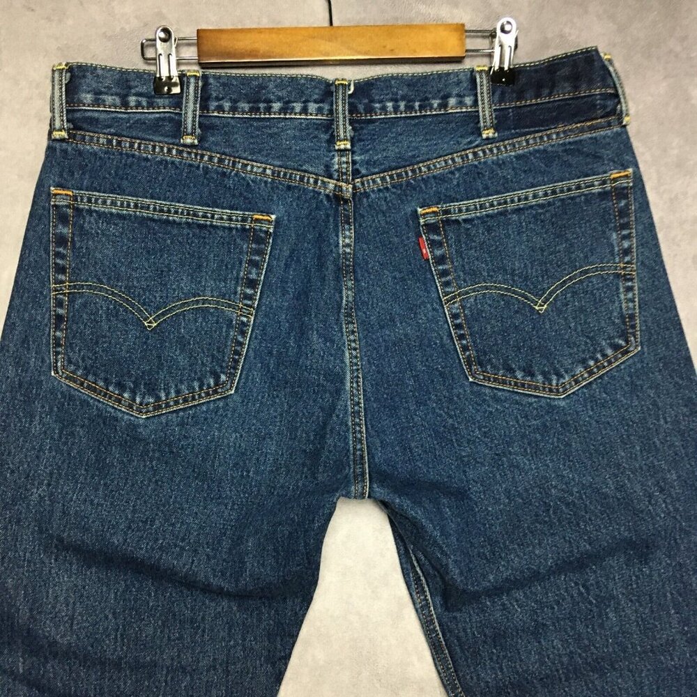 Levis Mens 505 Regular‎ Fit Blue Jeans size 38x28 Cotton Denim Pants Zipper Fly